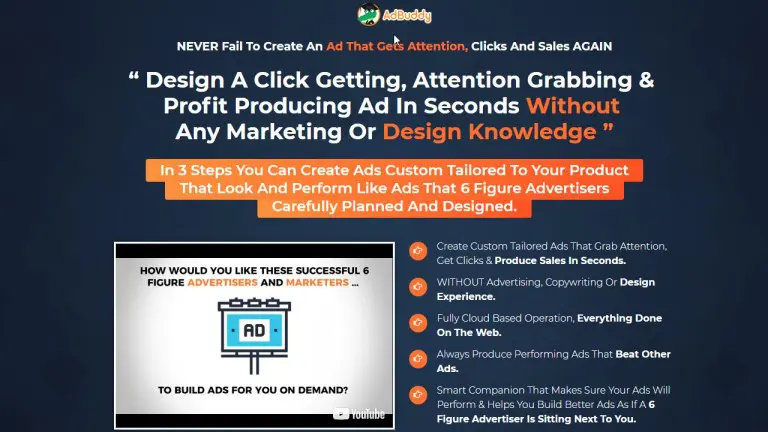 AdBuddy Design Actual CONVERTING Ads In Seconds Without Knowing Copywriting Using Templates & A Smart Companion Technology.
