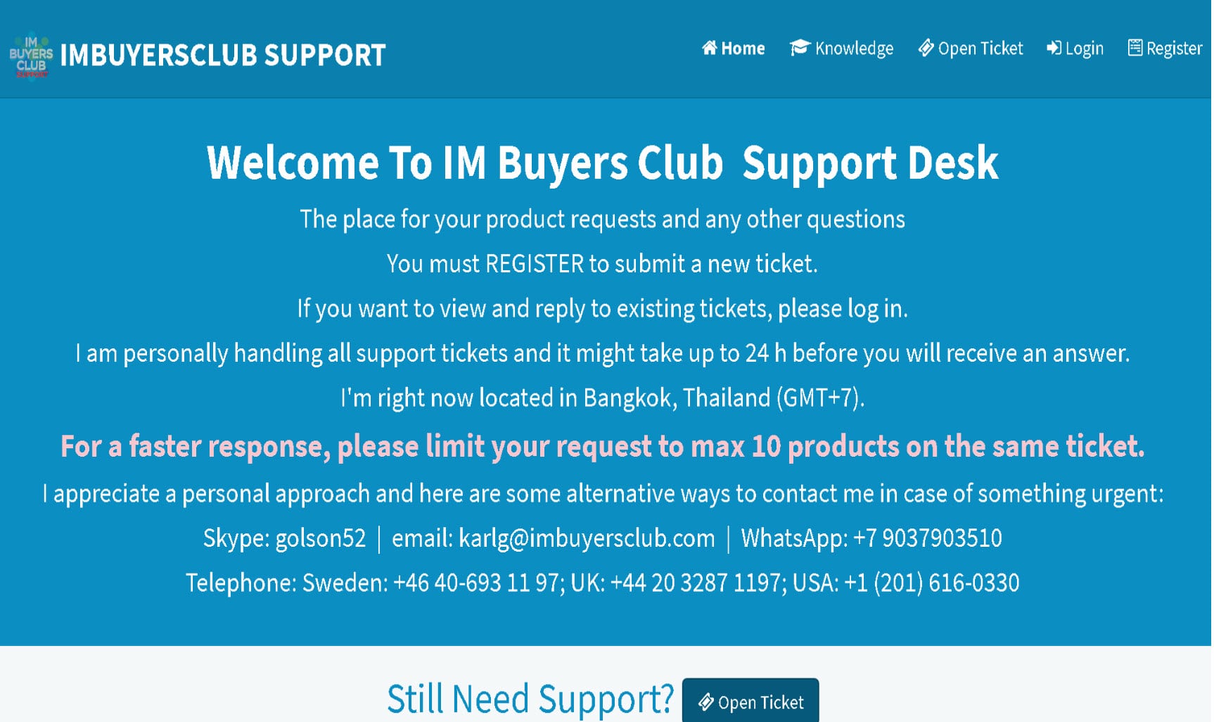 Support.IMBuyersClub.com