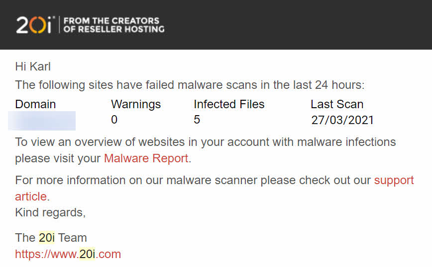 20i_malware_27March2021 Malware warning 20i